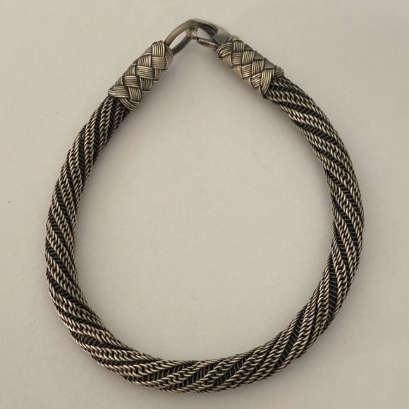 925 Silver 5mm bracelet handmade braid wire unisex